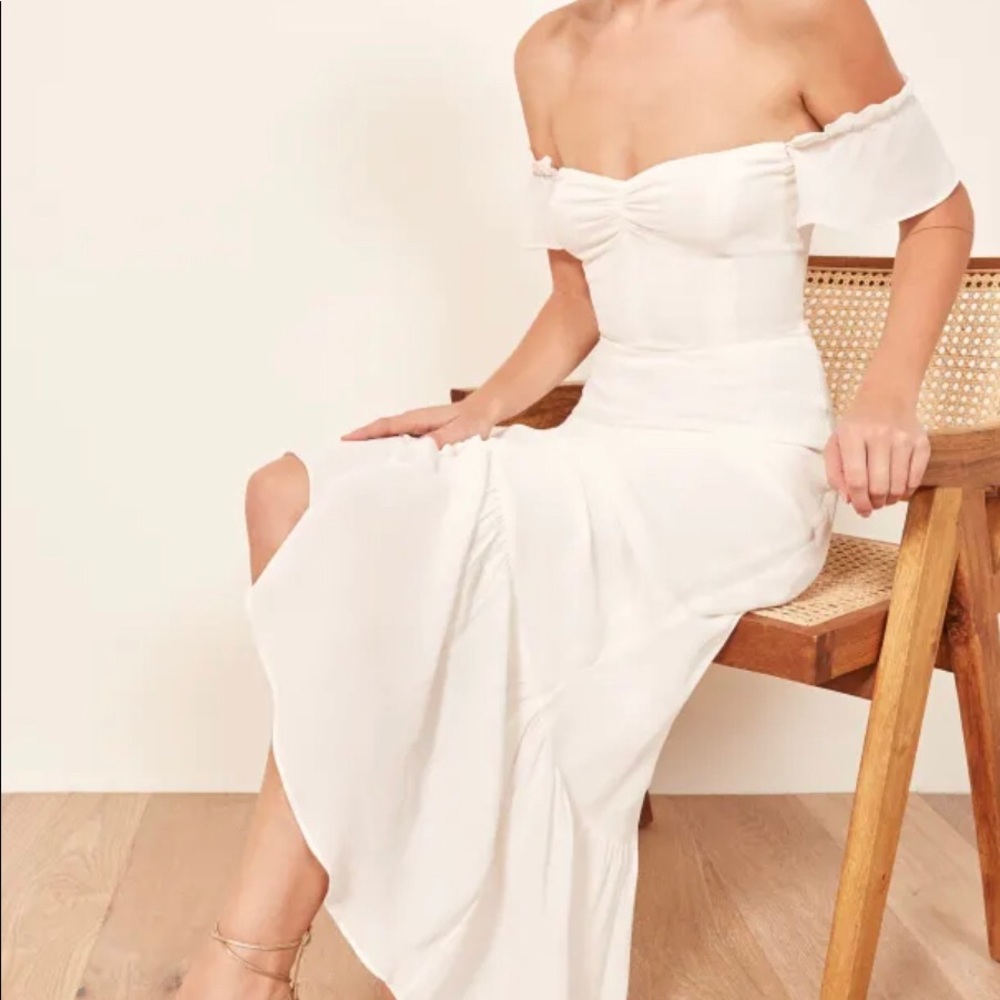 Butterfly Dress in Ivory by Reformation.